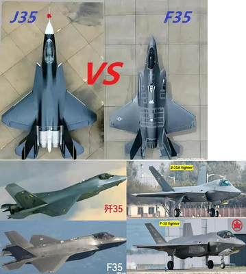 歼-35在外形，空重，起飞重量上都很像J-35。（来源：看美西资讯网合成图）
