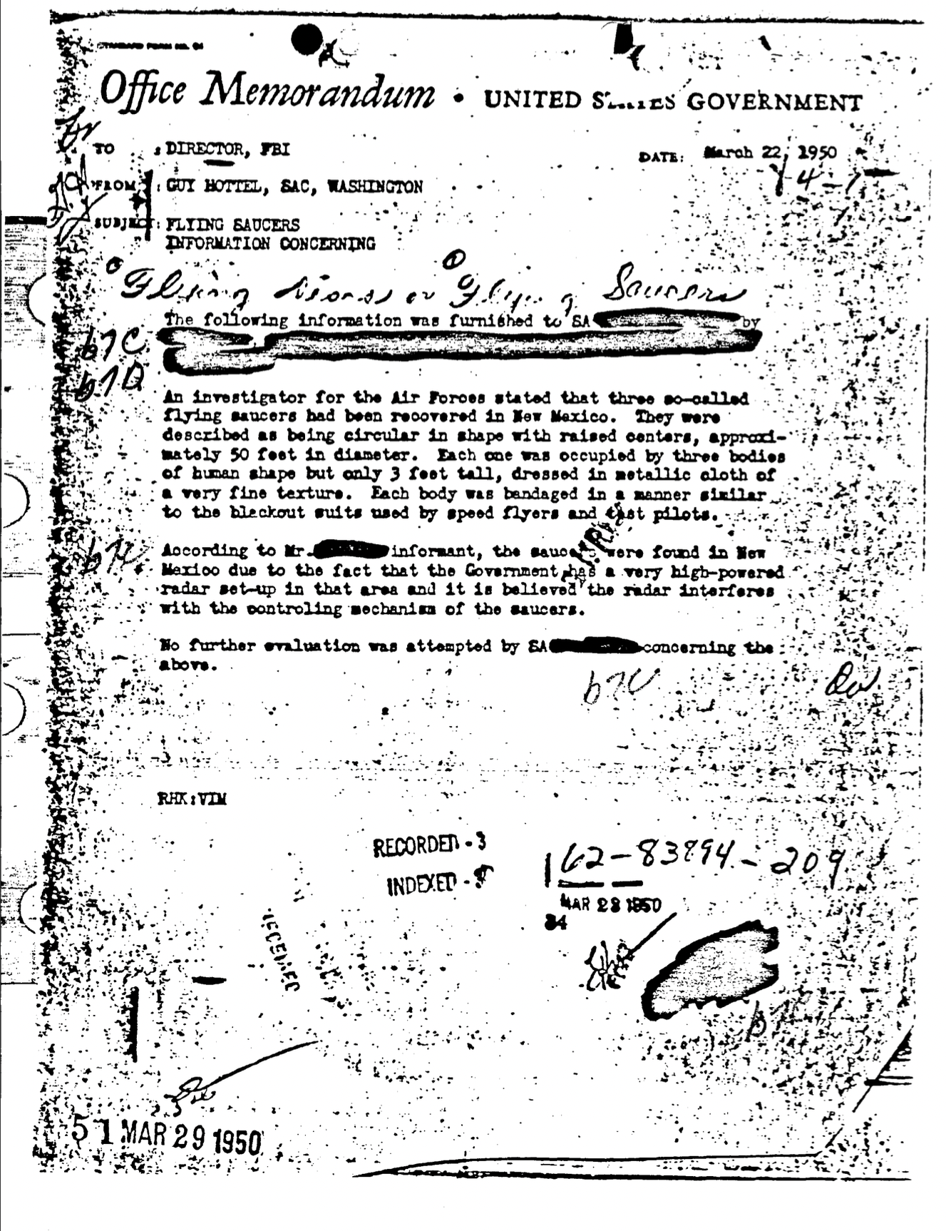 罗斯威尔UFO事件的确凿证据