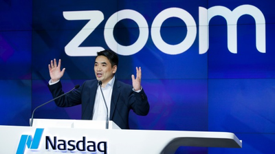 Zoom去年4月在美国上市，图为Zoom创始人袁征。（图片来源：Kena Betancur/Getty Images）